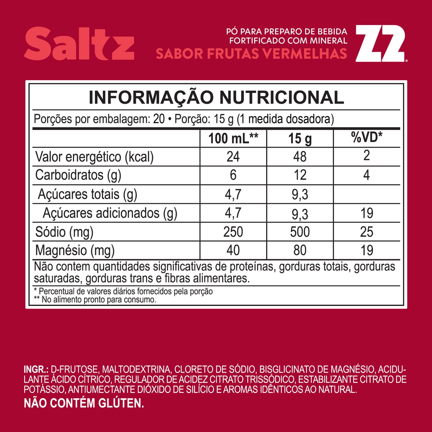 Saltz 500 Z2 Frutas Vermelhas | Pote 300g