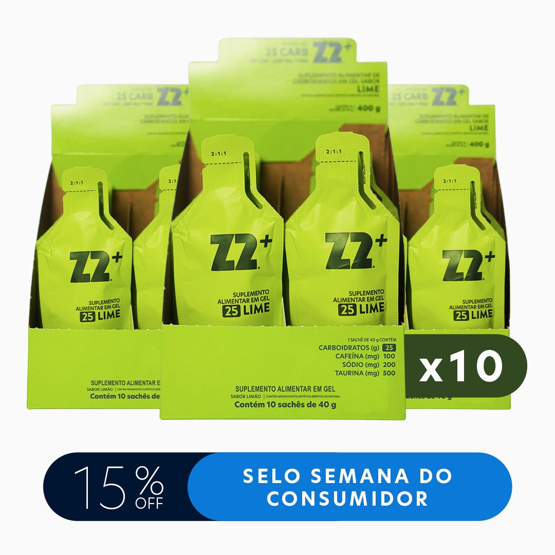 Master Pack Energy Gel Z2+ Lime | Caixa com 10 displays (100 géis)