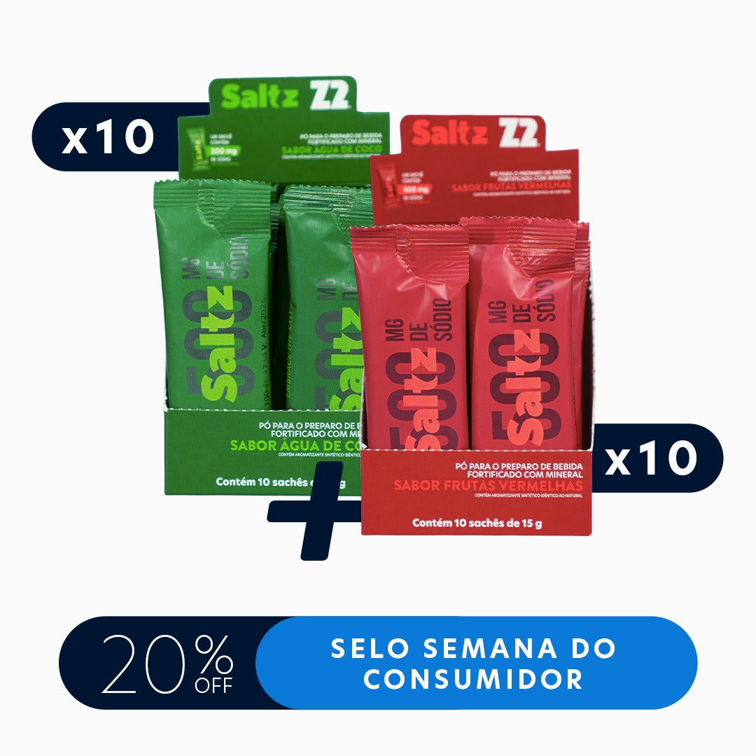 Master Pack Saltz 500 Misto | Caixa com 10 displays de cada sabor (200 sachês)