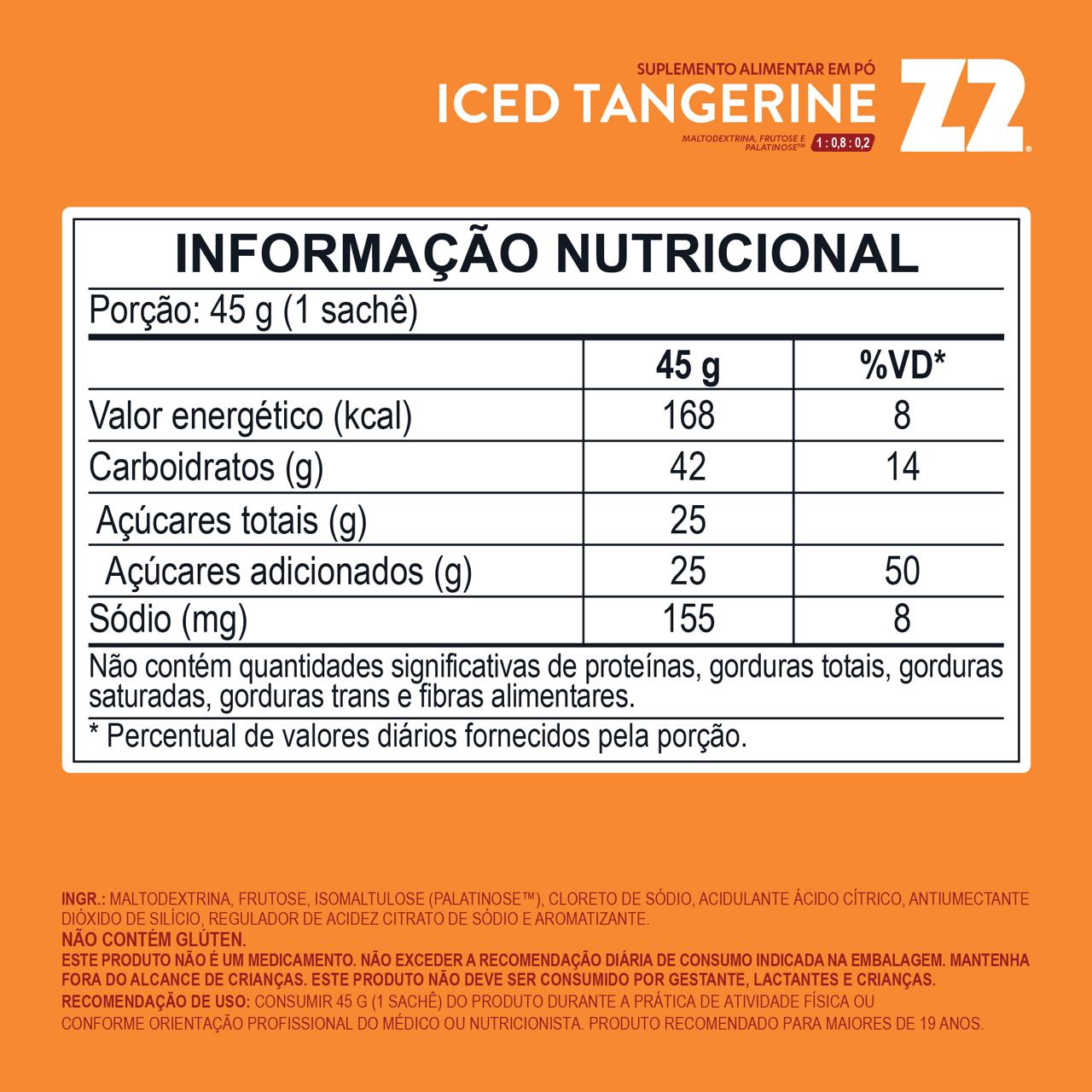 Z2 Energy Drink Power Powder | Iced Tangerine - Box 10 Sachês 45g