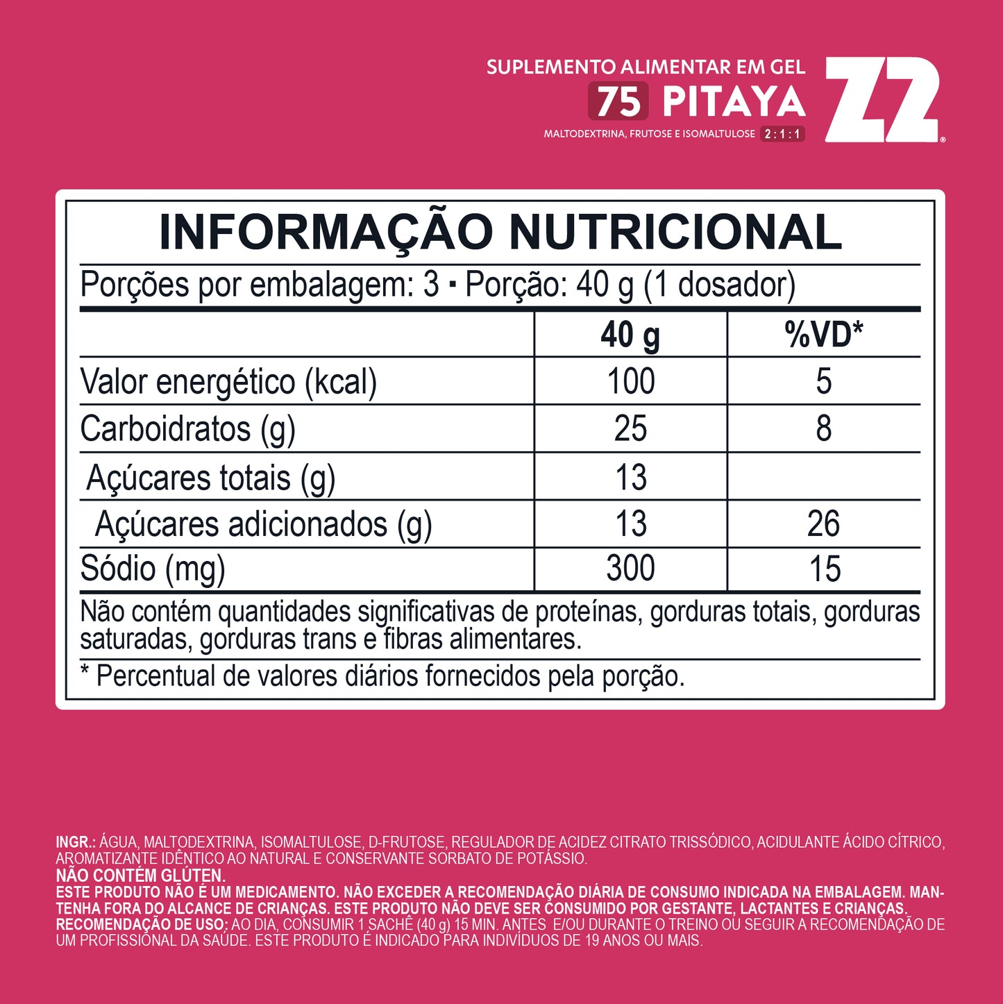 MasterPack Energy Gel Z2 Pitaya 75Carb | Caixa com 20u Flask 120ml