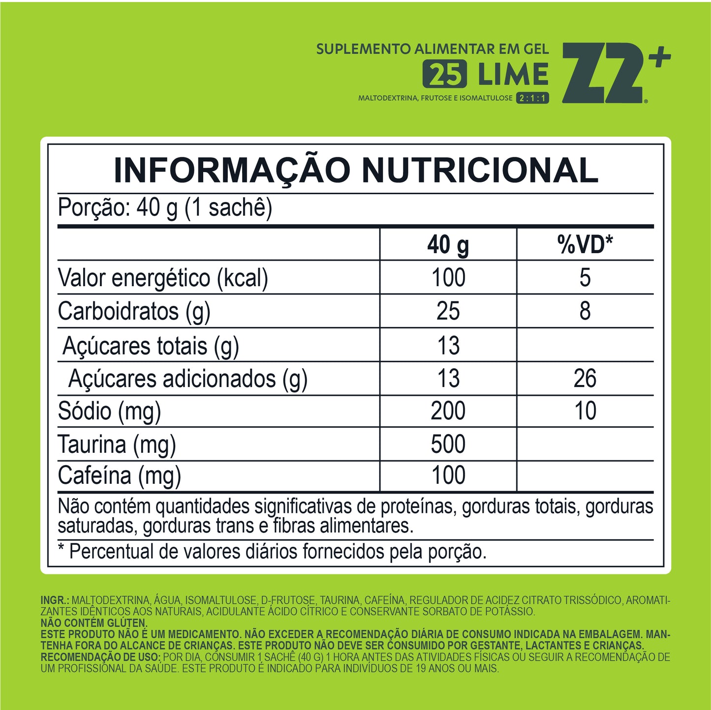 Energy Gel Z2+ Lime | Display 10un