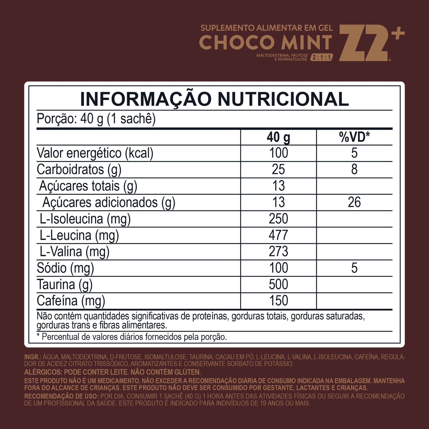 Energy Gel Z2+ Choco Mint | Display 10un