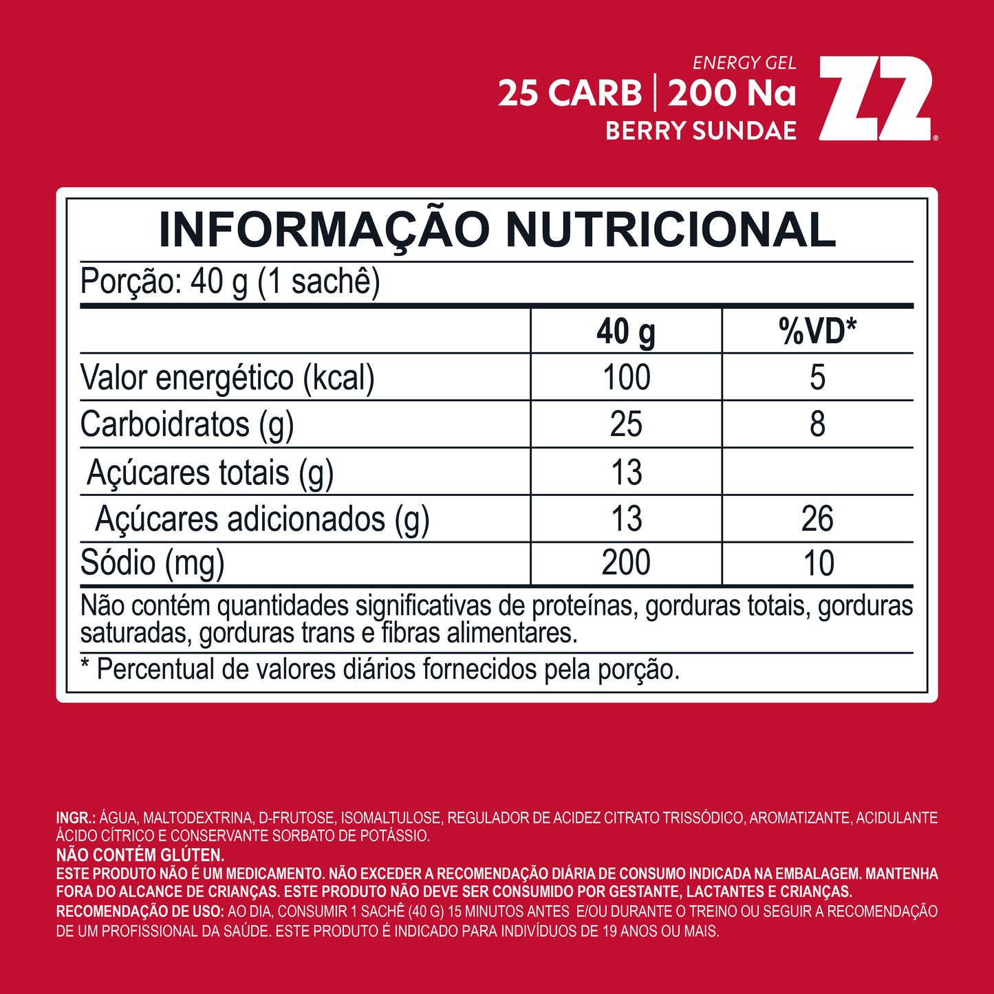 Energy Gel Z2 Berry Sundae | Display 10un