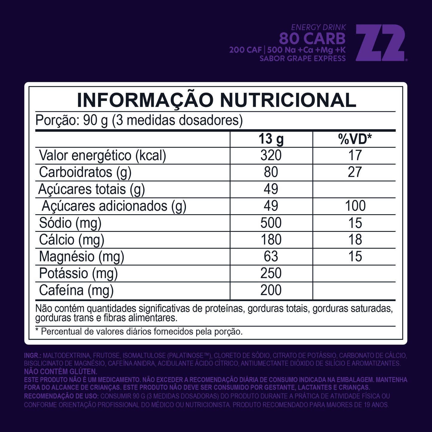 Z2+ Energy Drink Power Powder | Grape Express - Pouch 900g