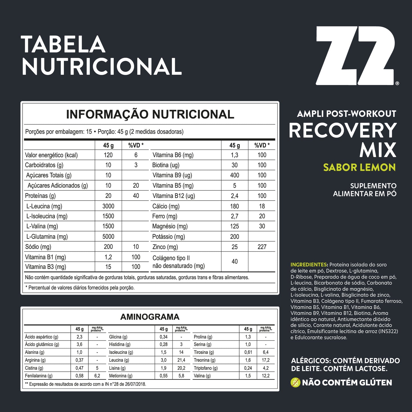 Recovery Mix - Ampli Post-Workout - Lemon | 675g