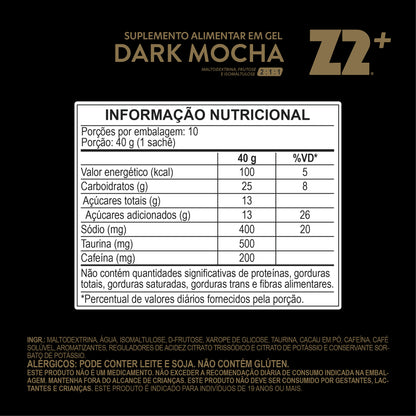 Energy Gel Z2+ Dark Mocha | Display 10 Sachês [Linha Classic]
