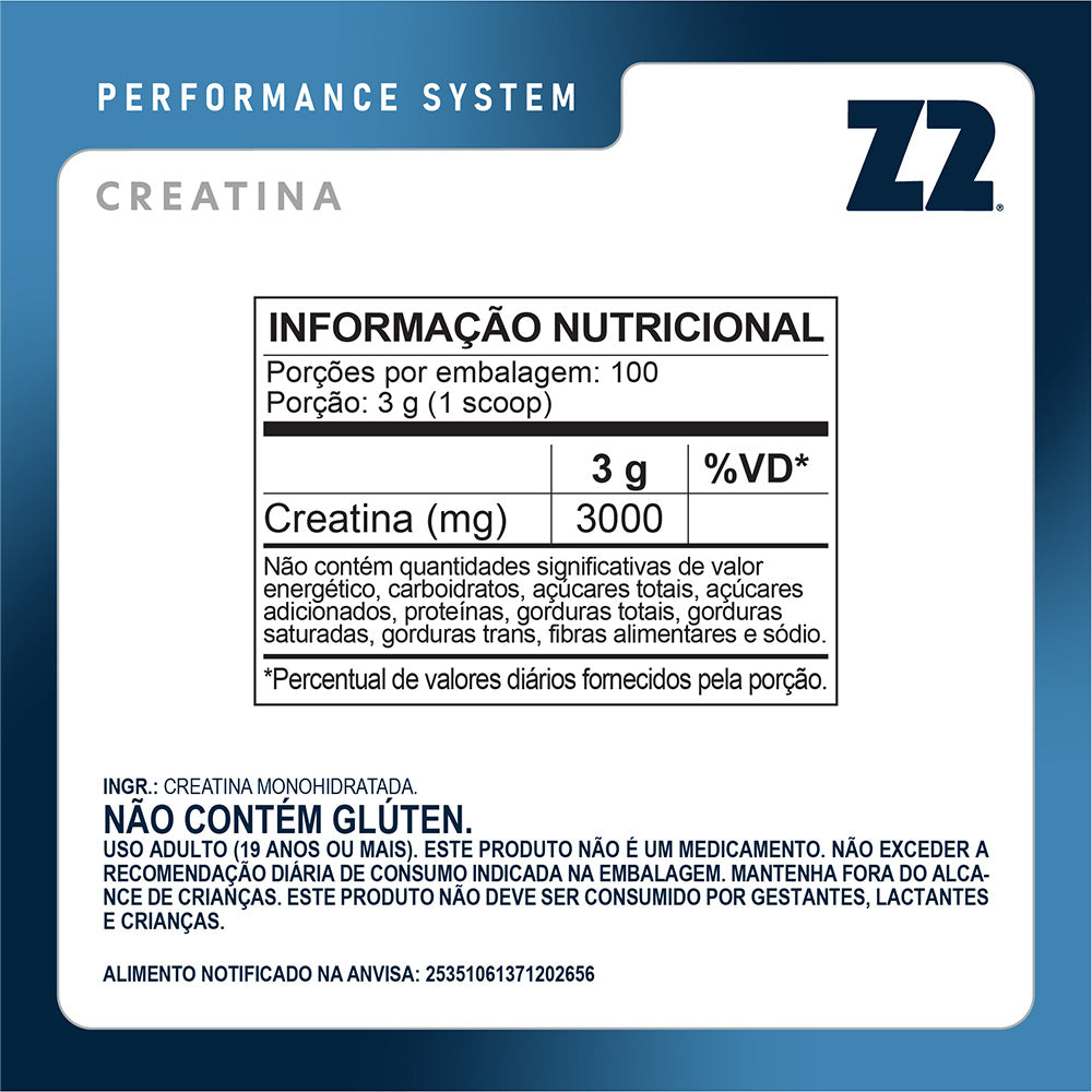 Creatina Z2 Performance System | Caixa com 10u Pote 300g