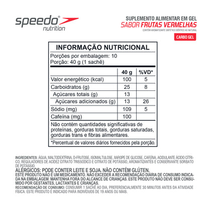 Energy Gel Speedo PWRD by Z2 Frutas Vermelhas | Display 10 Sachês