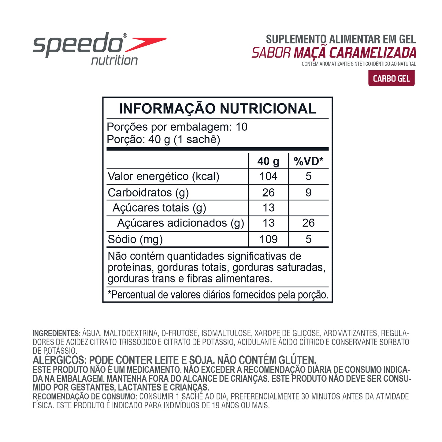 Energy Gel Speedo PWRD by Z2 Maçã Caramelizada | Display 10 Sachês