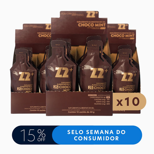 Master Pack Energy Gel Z2+ Choco Mint | Caixa com 10 displays (100 géis)