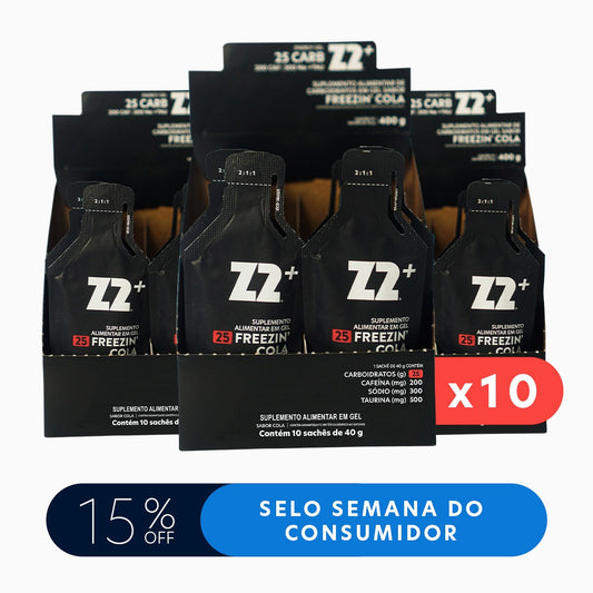 Master Pack Energy Gel Z2+ Freezin' Cola | Caixa com 10 displays (100 géis)