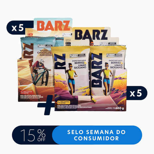 Master Pack Barz Misto | Caixa com 5 displays de cada sabor (100 barras)
