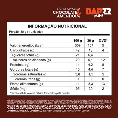 Barz MINI Chocolate & Amendoim | Display 10un