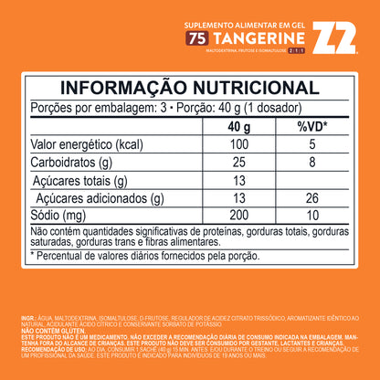 MasterPack Energy Gel Z2 Tangerine 75Carb | Caixa com 20u Flask 120ml