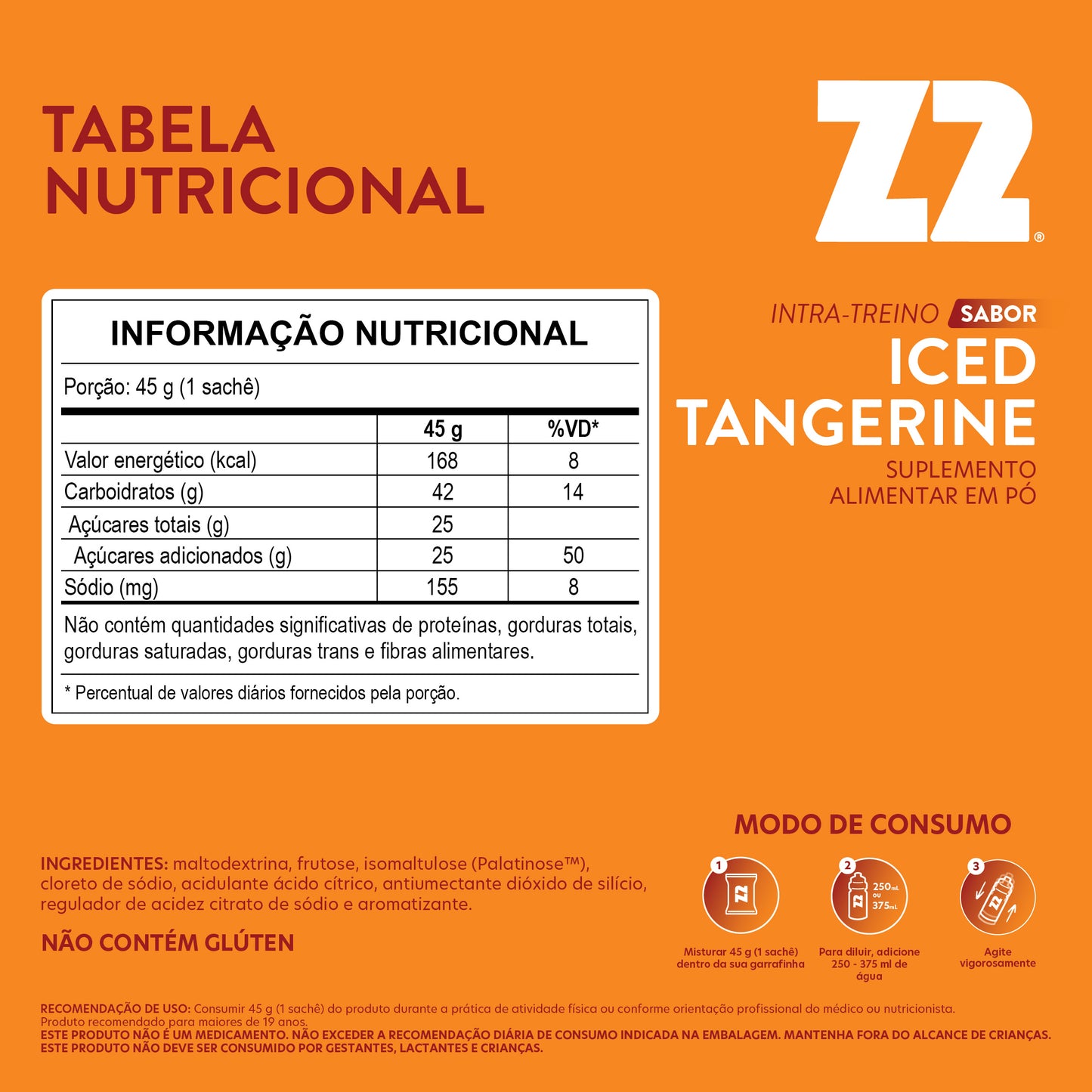 Intra-Treino Power Powder Z2 Iced Tangerine | Display 10 Sachês