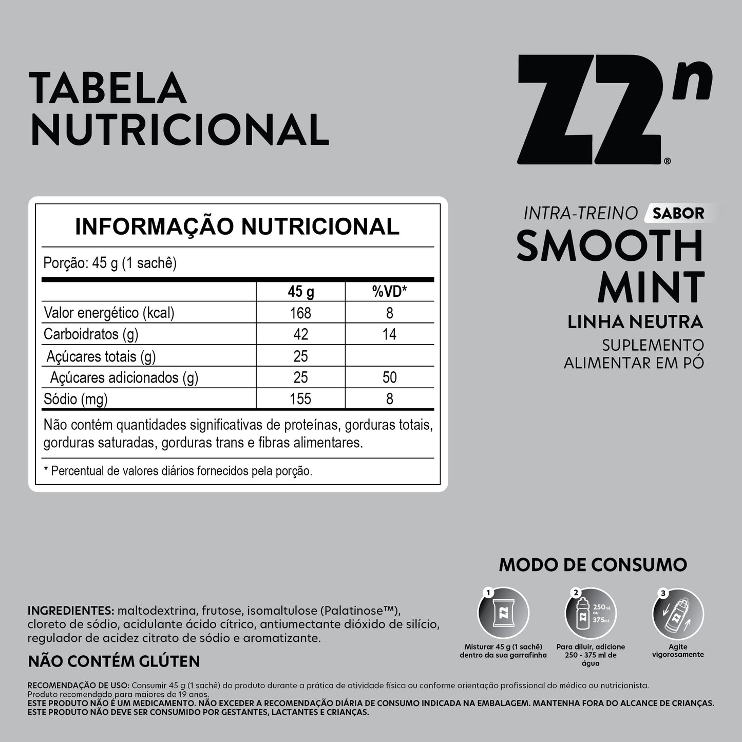 Intra-Treino Power Powder Z2n Smooth Mint | Display 10 Sachês