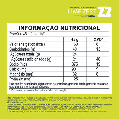 Z2 Energy Drink Power Powder | Lime Zest - Box 10 Sachês 45g